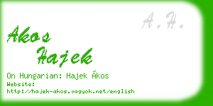 akos hajek business card