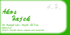 akos hajek business card